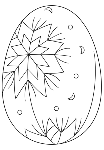 Easter Egg With Abstract Pattern Coloring Page